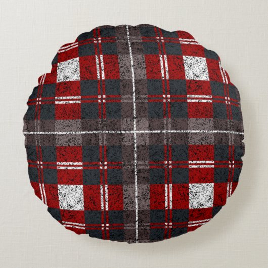 Christmas Plaid Pattern  ラウンドクッション (正面)
