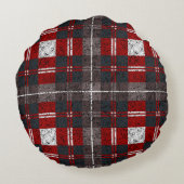 Christmas Plaid Pattern  ラウンドクッション (裏面)
