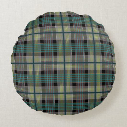 Christmas Plaid Pattern ラウンドクッション (正面)