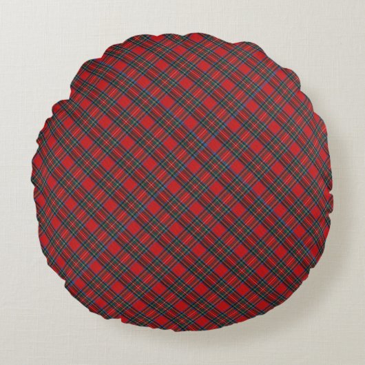 Christmas Plaid Pattern  ラウンドクッション (正面)