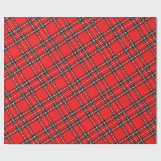Christmas Plaid Pattern Wrapping Paper ラッピングペーパー (フラット)