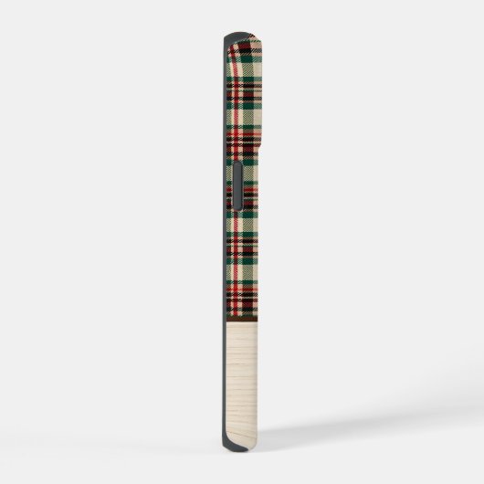 Christmas Plaid Phone Case | Personalized Name iPhone 15ケース (右側面)