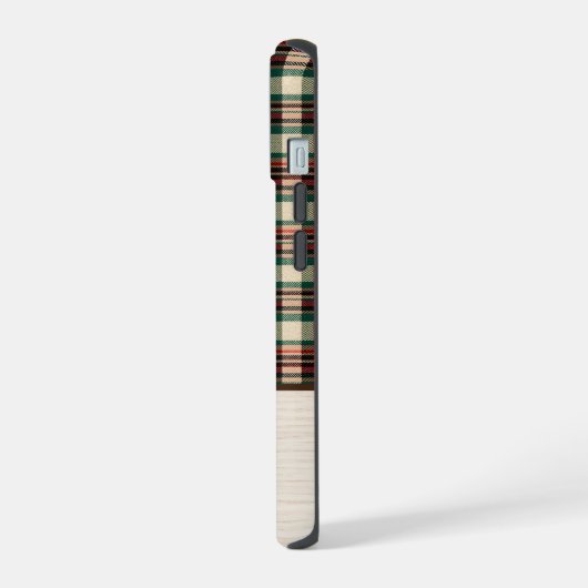 Christmas Plaid Phone Case | Personalized Name iPhone 15ケース (左側面)