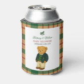 Christmas Plaid Preppy Bear Baby Shower  缶クーラー (缶裏面)