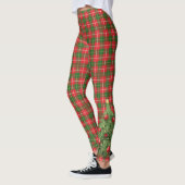 Christmas Plaid Red, Green, White with Tree レギンス (左)