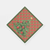 Christmas Plaid Red, Green with Gold Snowflakes スタンダードランチョンナプキン (角)