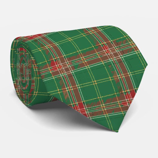 Christmas Plaid Red on Green ネクタイ (ロール)