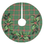 Christmas Plaid Red on Green ブラッシュドポリエステルツリースカート (正面)