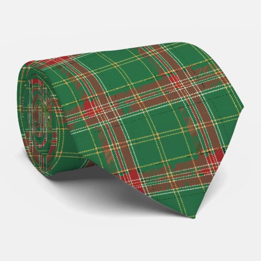 Christmas Plaid Red on Green with Tree ネクタイ (ロール)