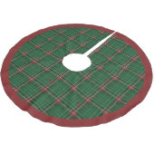 Christmas Plaid Scottish Red on Green ブラッシュドポリエステルツリースカート (アングル)