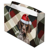 Christmas Plaid Shorthair Pointer Dog Lover ラージペーパーバッグ (裏面アングル)