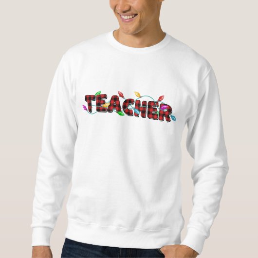 Christmas Plaid Teacher スウェットシャツ (正面)
