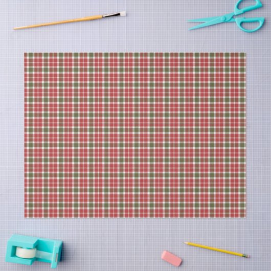 Christmas Plaid Tissue Paper 薄葉紙 (クラフト)