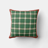 Christmas Plaid White and Green クッション (裏面)