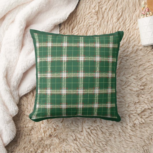 Christmas Plaid White and Green クッション (ブランケット)