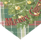 Christmas Plaid White and Green with Red ロングテーブルランナー (コーナー)