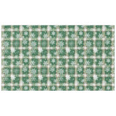 Christmas Plaid White, Green with White Snowflakes テーブルクロス (正面(横))