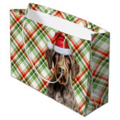 Christmas Plaid Wirehaired Pointer Dog Lover ラージペーパーバッグ (裏面アングル)