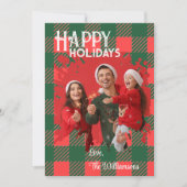 Christmas Plaids Custom Photo Holiday Cards シーズンカード (正面)