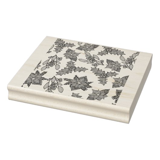 Christmas plants pattern ラバースタンプ (スタンプ)