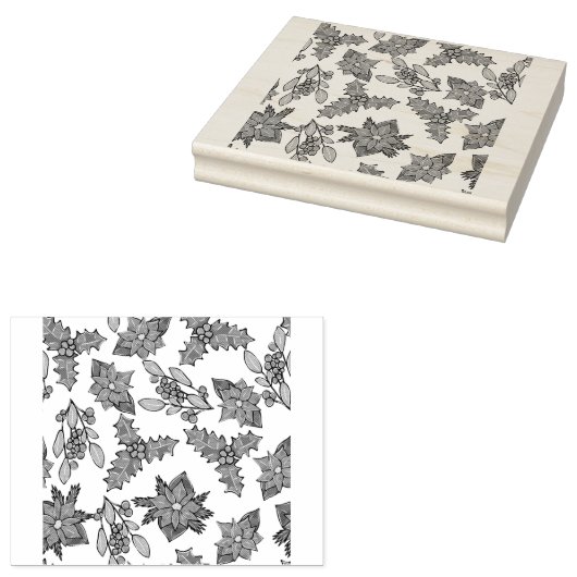 Christmas plants pattern ラバースタンプ (押印)