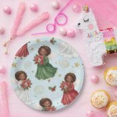 Christmas Poinsettia Angels ペーパープレート (パーティー)