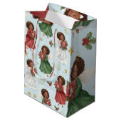 Christmas Poinsettia Angels Wrapping Paper Sheets ミディアムペーパーバッグ (裏面アングル)