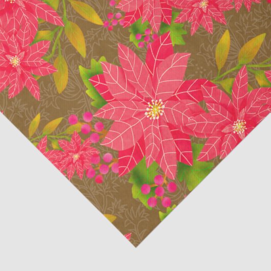 Christmas Poinsettia Brown 薄葉紙 (詳細)