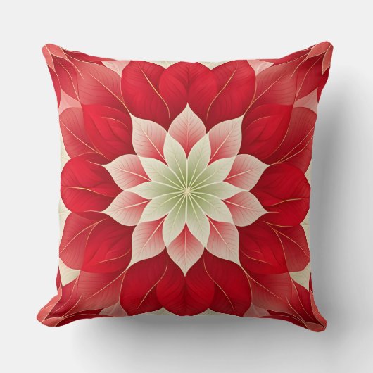  Christmas Poinsettia  Festive  クッション (正面)