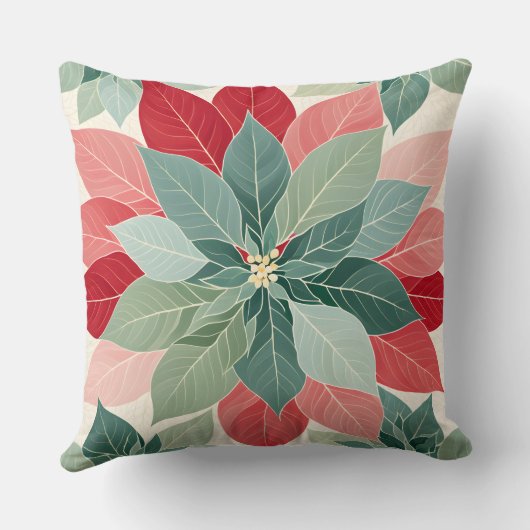  Christmas Poinsettia  Festive  クッション (裏面)