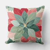 Christmas Poinsettia Festive クッション (正面)