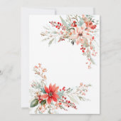 Christmas Poinsettia floral Wedding Invitation 招待状 (裏面)