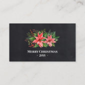 Christmas Poinsettia Free Drink Party Card Ticket 割引カード (裏面)
