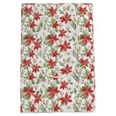 Christmas Poinsettia Gift Bag ミディアムペーパーバッグ (裏面)