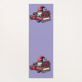 Christmas Poinsettia Gnome On Red Pickup Truck ヨガマット (裏面)