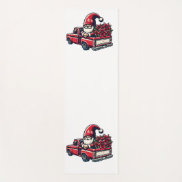 Christmas Poinsettia Gnome On Red Pickup Truck ヨガマット