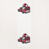 Christmas Poinsettia Gnome On Red Pickup Truck ヨガマット (裏面)