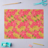 Christmas Poinsettia Gold Orange 薄葉紙 (クラフト)