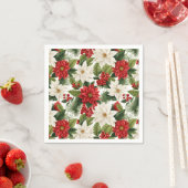 Christmas Poinsettia – Holiday Floral Design スタンダードカクテルナプキン (インサイチュ)