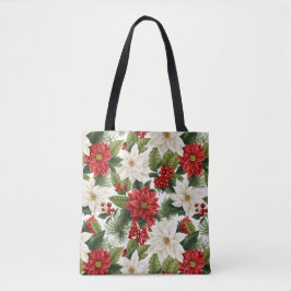 Christmas Poinsettia – Holiday Floral Design トートバッグ