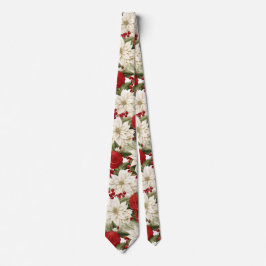 Christmas Poinsettia – Holiday Floral Design ネクタイ