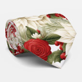 Christmas Poinsettia – Holiday Floral Design ネクタイ (ロール)