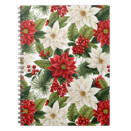 Christmas Poinsettia – Holiday Floral Design ノートブック