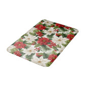 Christmas Poinsettia – Holiday Floral Design バスマット (アングル)