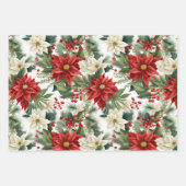 Christmas Poinsettia – Holiday Floral Design ラッピングペーパーシート (正面2)