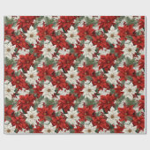 Christmas Poinsettia – Holiday Floral Design ラッピングペーパー (フラット)