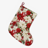 Christmas Poinsettia – Holiday Floral Design ラージクリスマスストッキング (正面 (吊り時))
