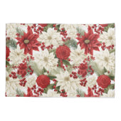 Christmas Poinsettia – Holiday Floral Design 枕カバー (裏面)