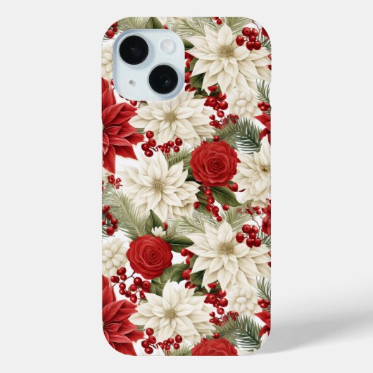 Christmas Poinsettia – Holiday Floral Design Case-Mate iPhoneケース (裏面)