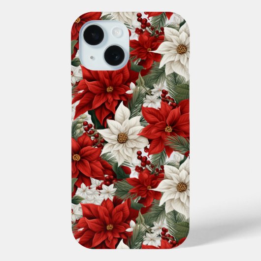 Christmas Poinsettia – Holiday Floral Design Case-Mate iPhoneケース (裏面)